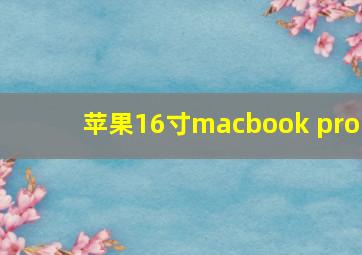 苹果16寸macbook pro